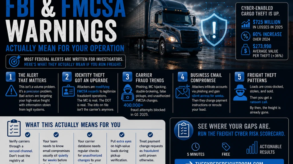 What the Latest FBI & FMCSA Warnings Actually Mean for Your Trucking and Logistics Operations